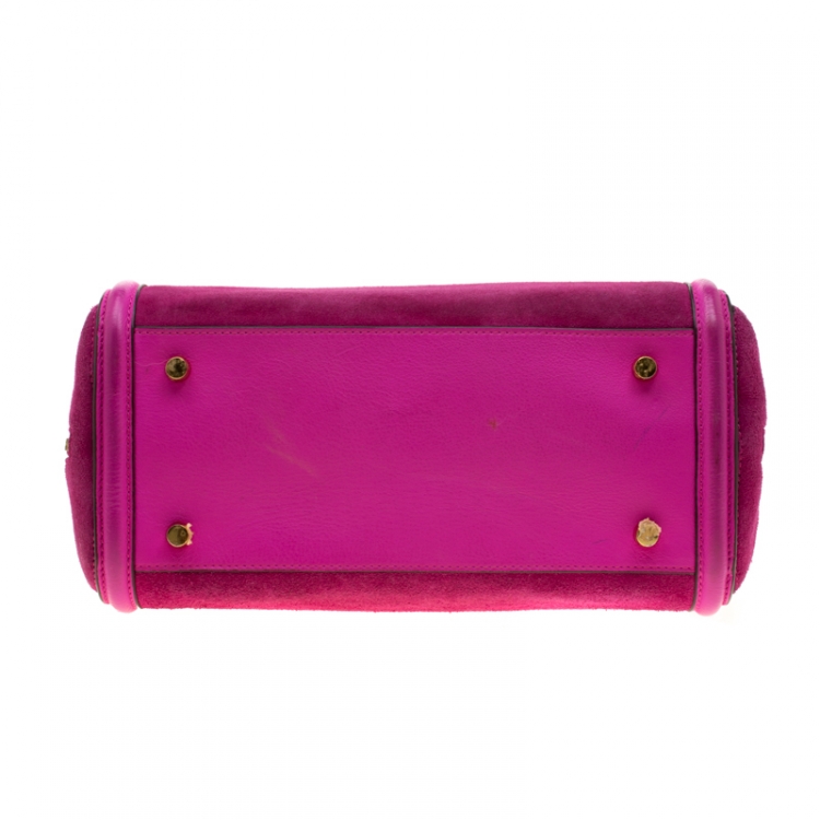 Pre Owned Alexander McQueen Pink Suede and Leather Heroine Tote