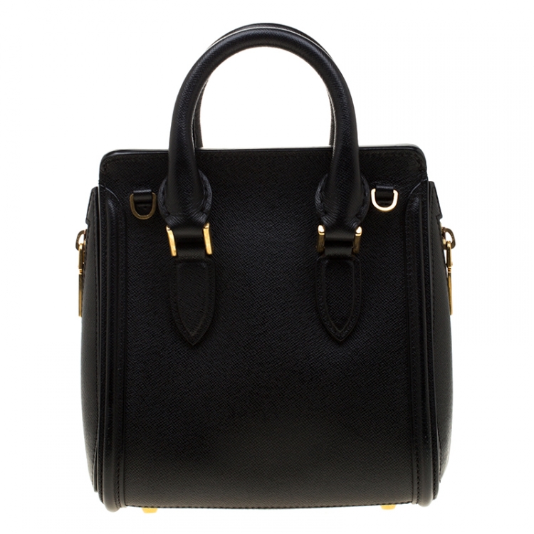 Pre Owned Alexander McQueen Black Leather Mini Heroine Bag