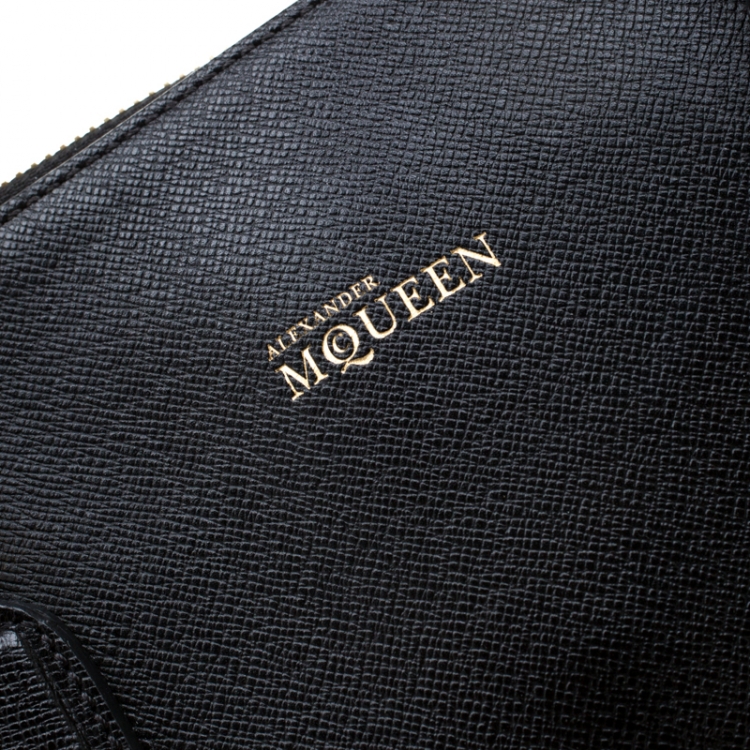 Pre Owned Alexander McQueen Black Leather Heroine Open Tote