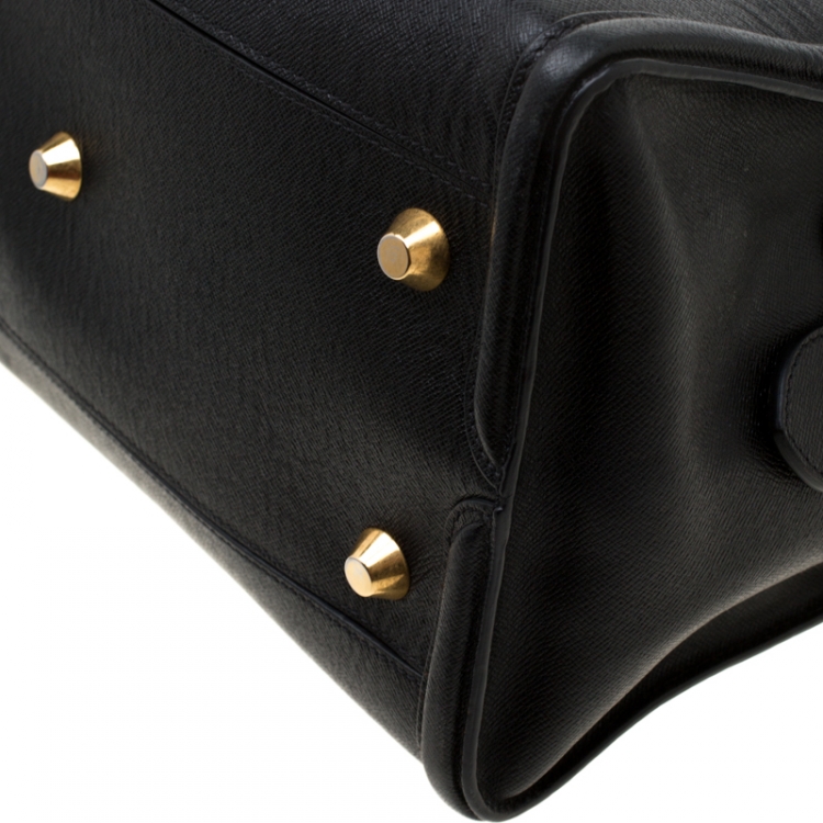 Pre Owned Alexander McQueen Black Leather Heroine Open Tote