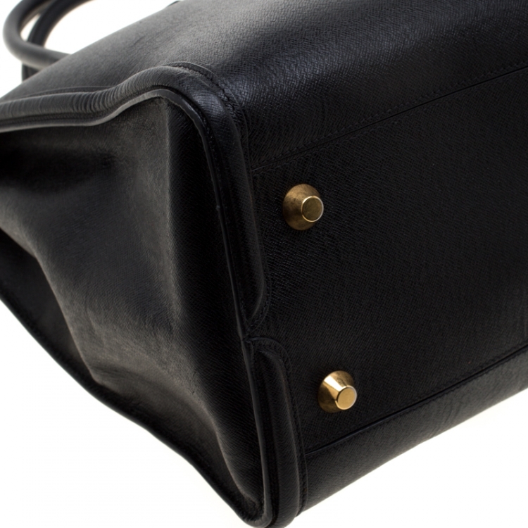 Pre Owned Alexander McQueen Black Leather Heroine Open Tote