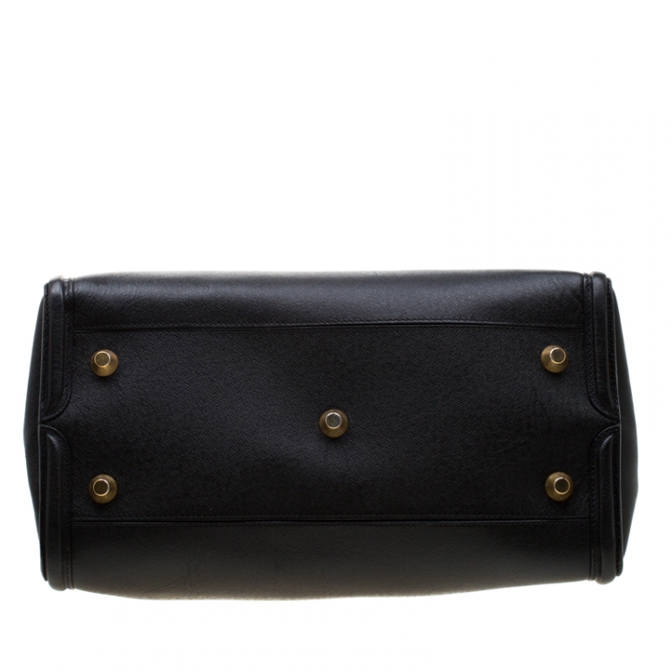 Pre Owned Alexander McQueen Black Leather Heroine Open Tote
