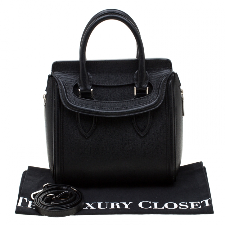 Pre Owned Alexander McQueen Black Leather Small Heroine Satchel