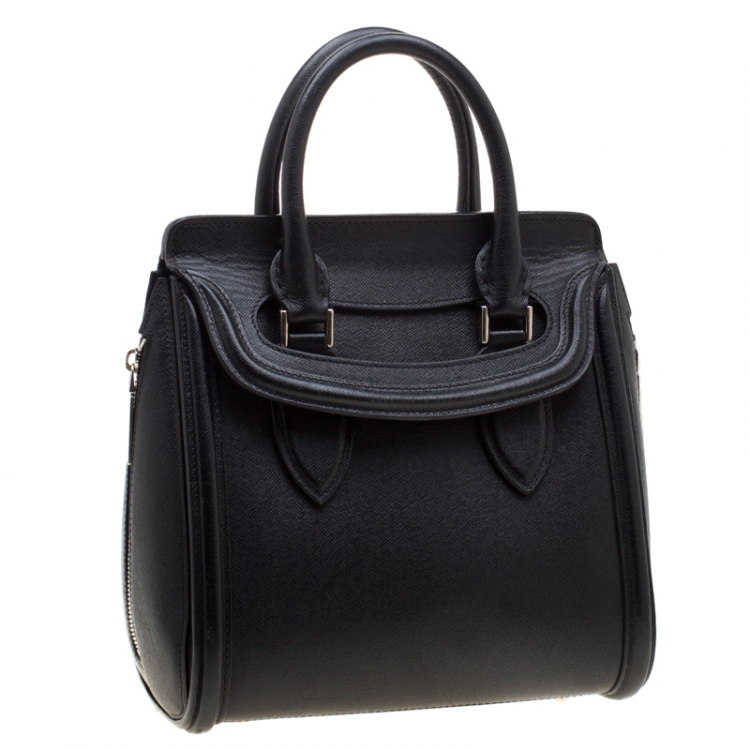 Pre Owned Alexander McQueen Black Leather Small Heroine Satchel