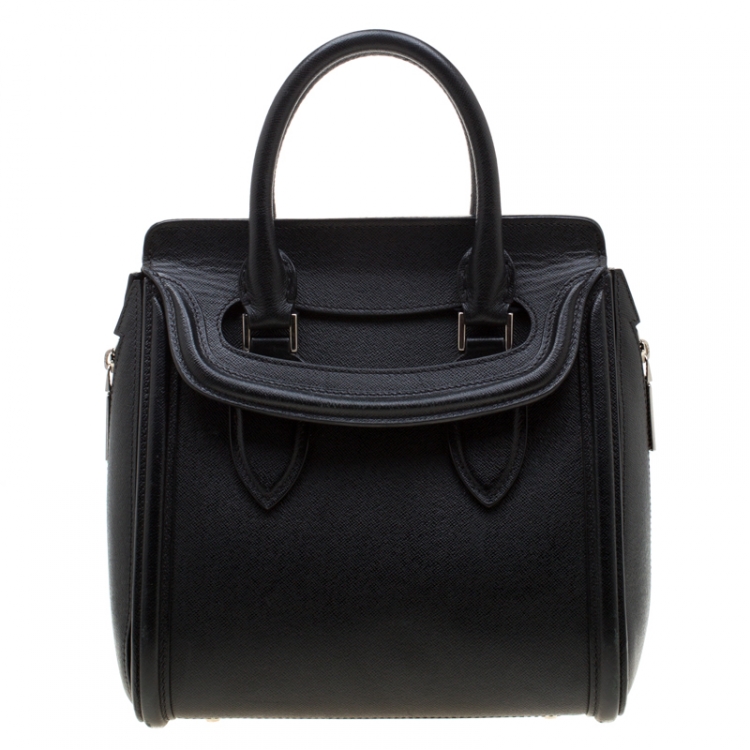 Pre Owned Alexander McQueen Black Leather Small Heroine Satchel