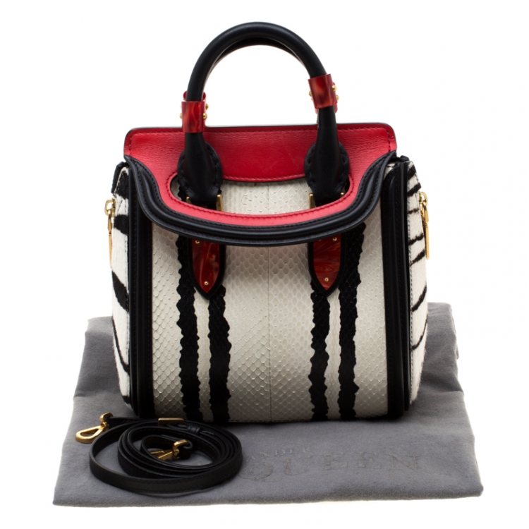 Pre Owned Alexander McQueen Multicolor Python, Calfhair and Leather Mini Heroine Shoulder Bag