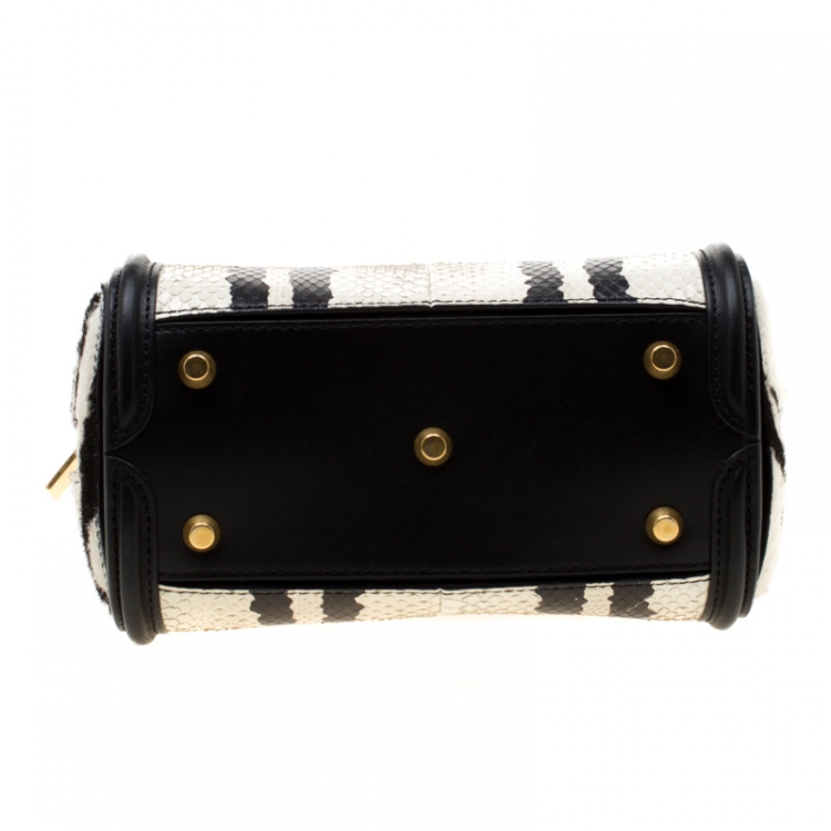 Pre Owned Alexander McQueen Multicolor Python, Calfhair and Leather Mini Heroine Shoulder Bag