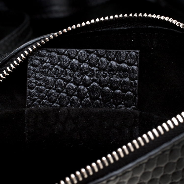 Pre Owned Alexander Mcqueen Black Textured Leather Tote