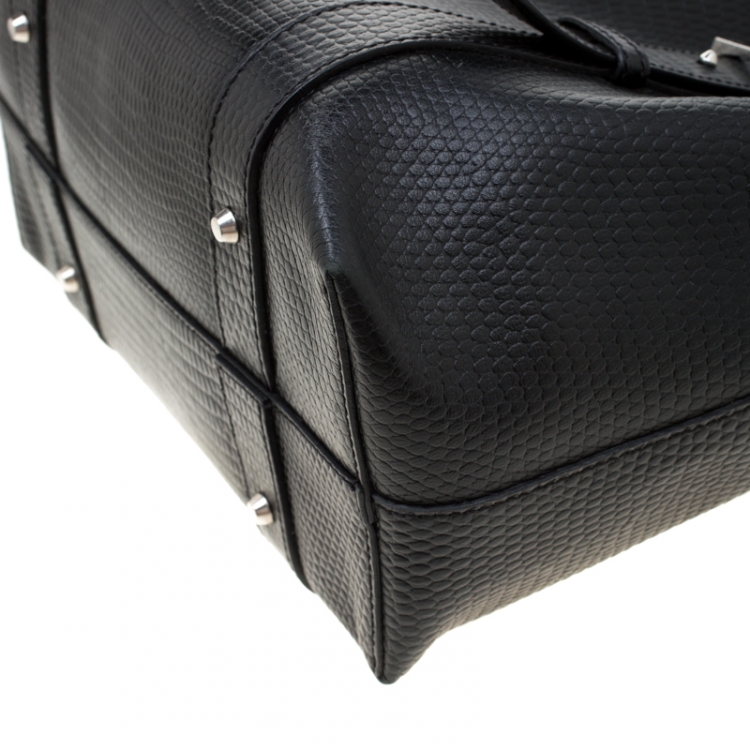 Pre Owned Alexander Mcqueen Black Textured Leather Tote