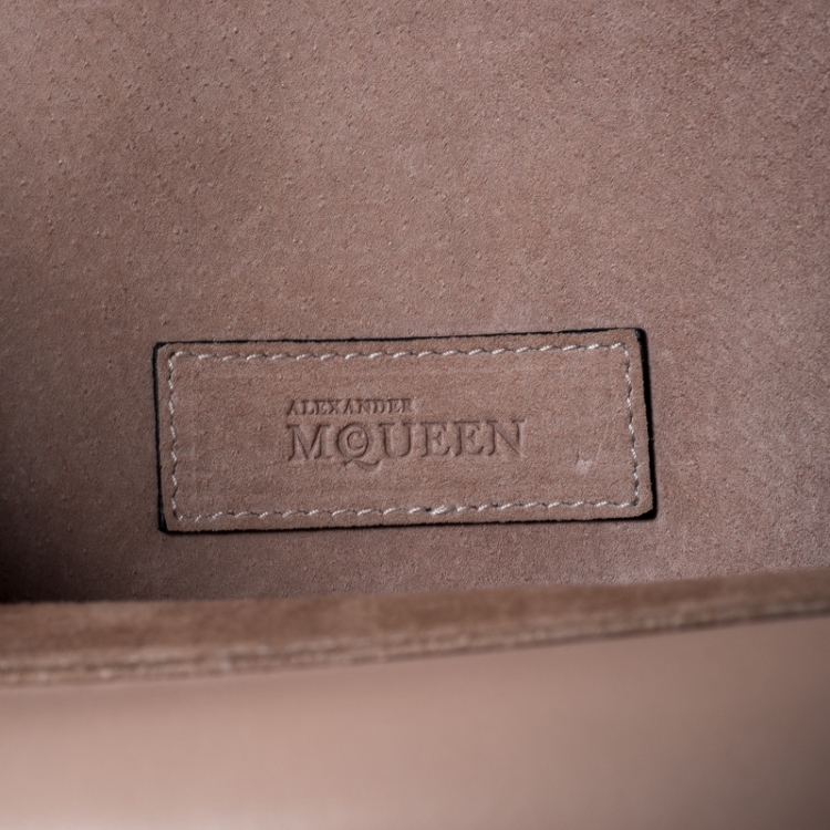 Pre Owned Alexander McQueen Beige Leather Heroine Chain Shoulder Bag