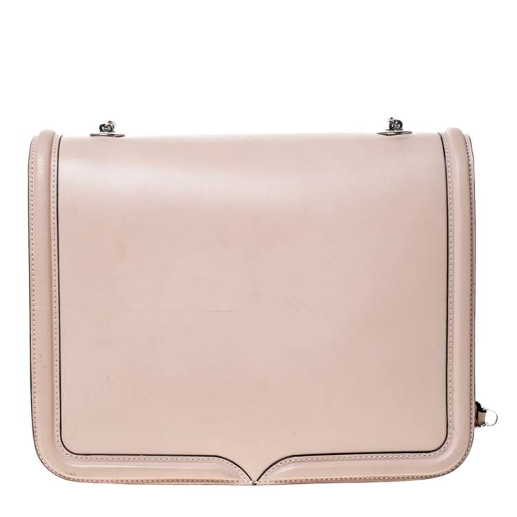 Pre Owned Alexander McQueen Beige Leather Heroine Chain Shoulder Bag