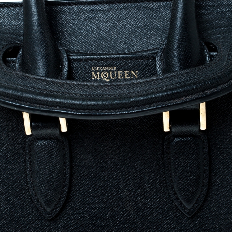 Pre Owned Alexander McQueen Black Leather Mini Heroine Bag