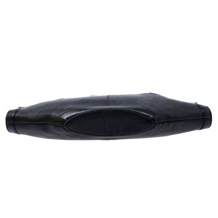 Pre Owned Alexander McQueen Black Leather Medium De Manta Clutch