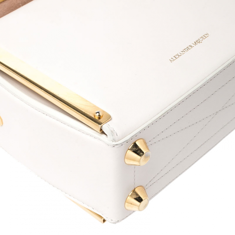 Pre Owned Alexander McQueen Off White Leather Box 19 Shoulder Bag 