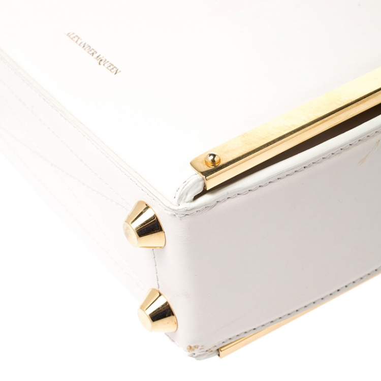 Pre Owned Alexander McQueen Off White Leather Box 19 Shoulder Bag 