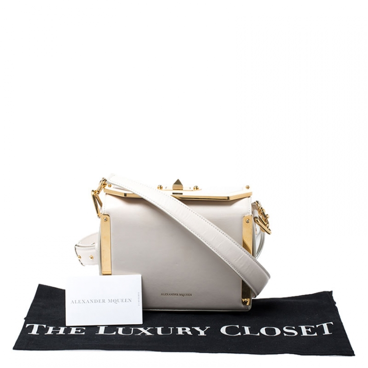 Pre Owned Alexander McQueen Off White Leather Box 19 Shoulder Bag 