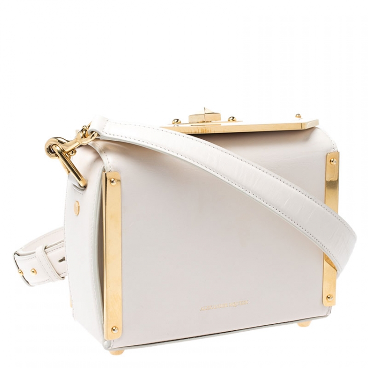 Pre Owned Alexander McQueen Off White Leather Box 19 Shoulder Bag 