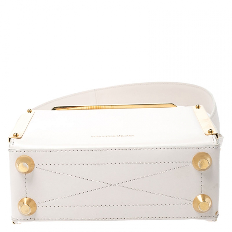 Pre Owned Alexander McQueen Off White Leather Box 19 Shoulder Bag 