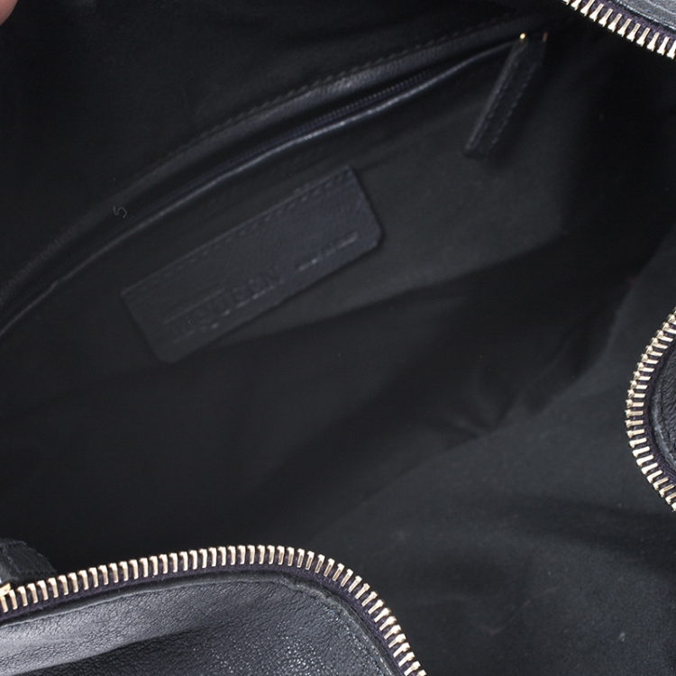 Pre Owned Alexander McQueen Black Leather Medium De Manta Clutch