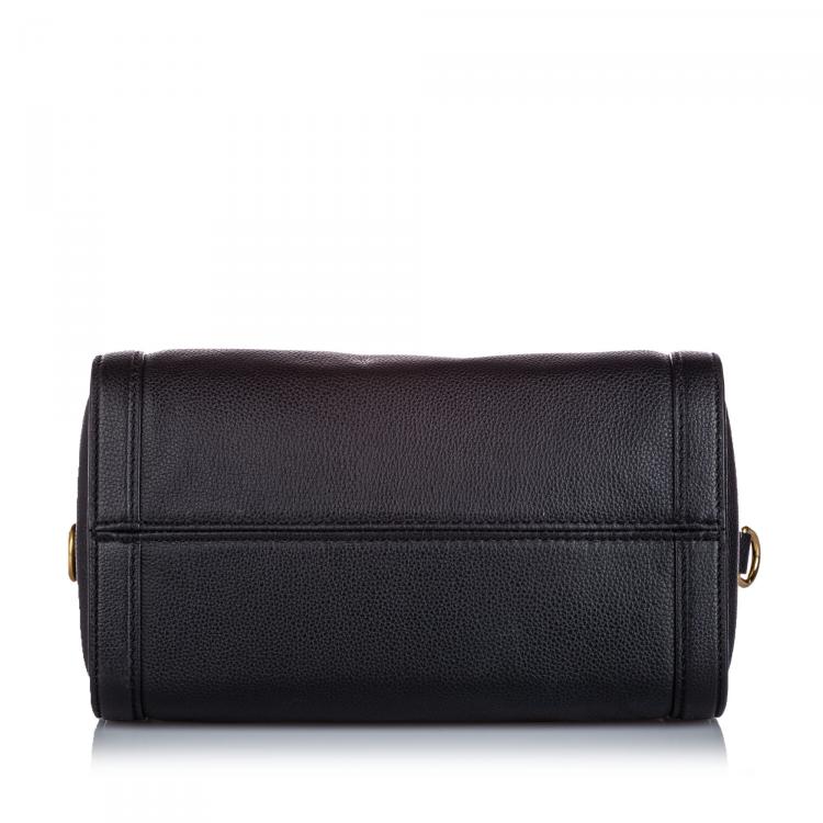 Pre Owned  Alexander McQueen Black Leather Skull Padlock Satchel