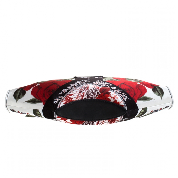 Pre Owned Alexander McQueen Multicolor Floral Print Satin Small De Manta Clutch
