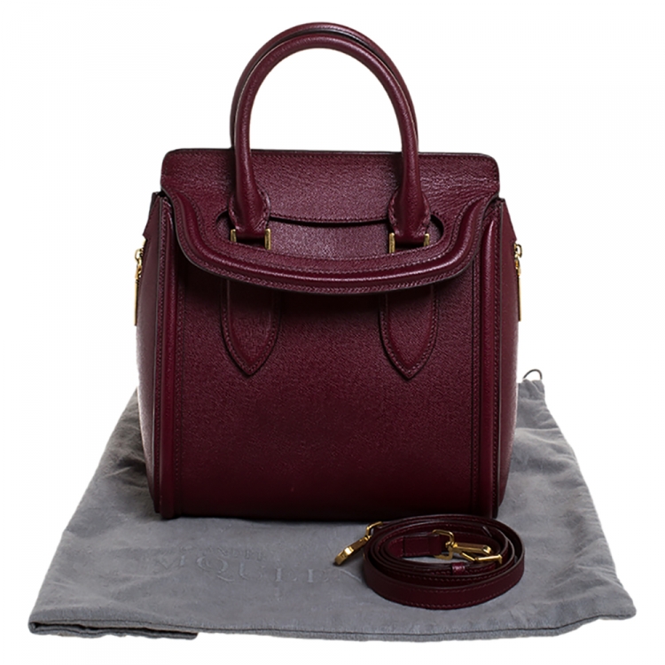 Pre Owned Alexander McQueen Burgundy Leather Small Heroine Satchel