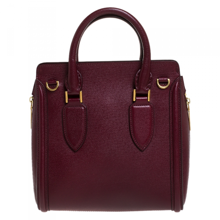 Pre Owned Alexander McQueen Burgundy Leather Small Heroine Satchel