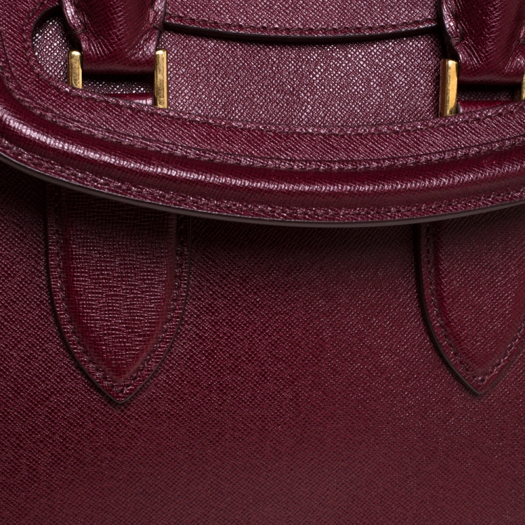 Pre Owned Alexander McQueen Burgundy Leather Small Heroine Satchel