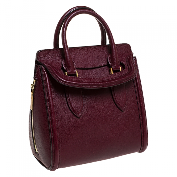 Pre Owned Alexander McQueen Burgundy Leather Small Heroine Satchel
