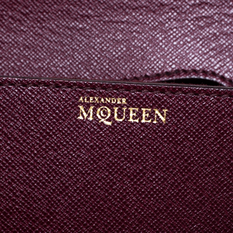 Pre Owned Alexander McQueen Burgundy Leather Small Heroine Satchel