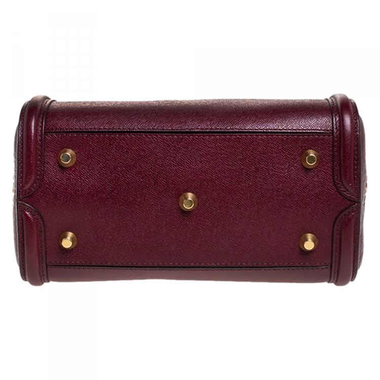 Pre Owned Alexander McQueen Burgundy Leather Small Heroine Satchel