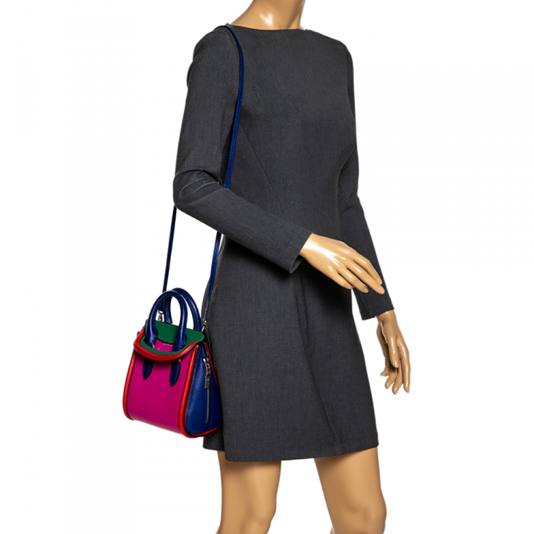 Pre Owned Alexander McQueen Multicolor Leather Mini Heroine Bag