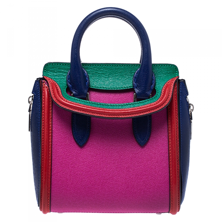 Pre Owned Alexander McQueen Multicolor Leather Mini Heroine Bag