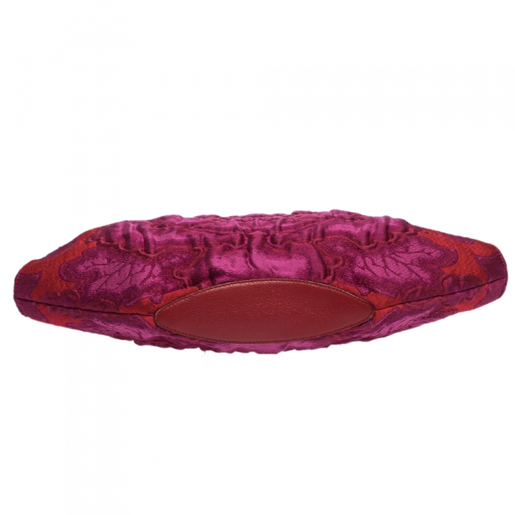 Pre Owned Alexander McQueen Purple/Red Brocade Fabric De Manta Clutch