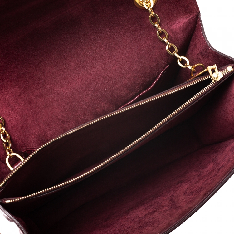 Pre Owned Alexander McQueen Burgundy Leather Lucite Heroine Shoulder Bag