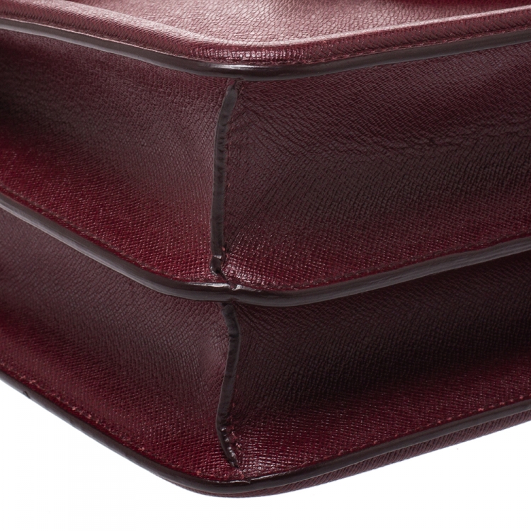 Pre Owned Alexander McQueen Burgundy Leather Lucite Heroine Shoulder Bag