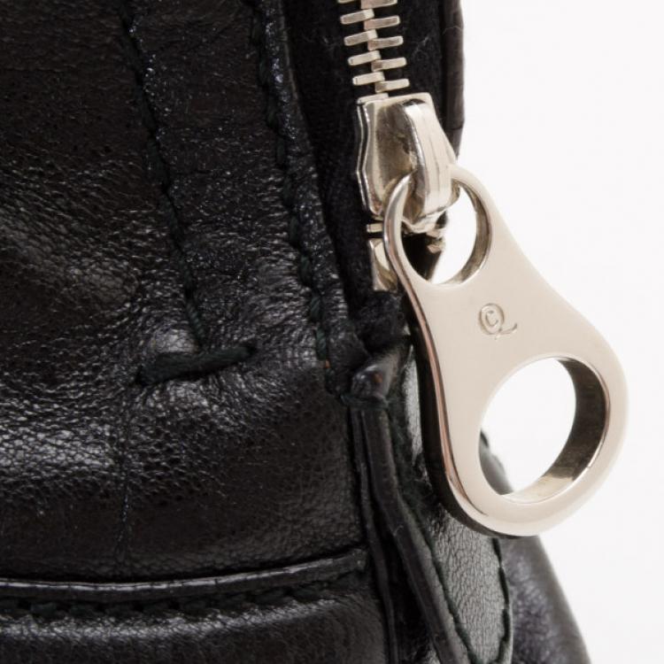 Pre Owned Alexander McQueen Black Leather Flapper Satchel 