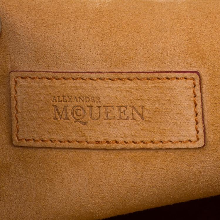 Pre Owned Alexander McQueen Red and Orange Leather Heroine Chain Satchel