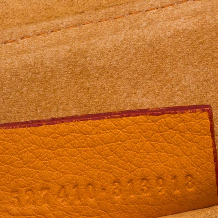 Pre Owned Alexander McQueen Red and Orange Leather Heroine Chain Satchel