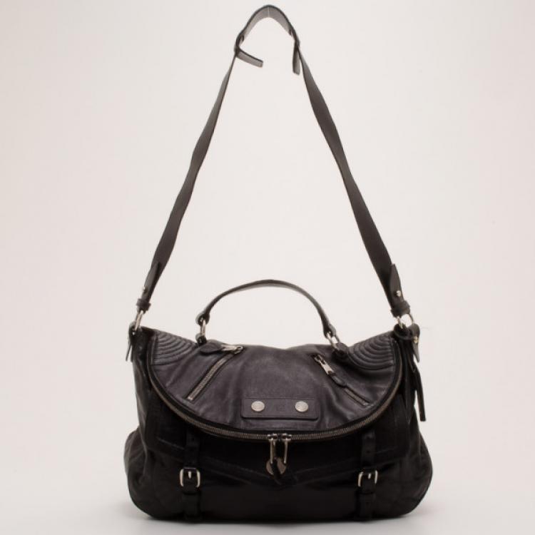 Pre Owned Alexander McQueen Black Leather Faithful Crossbody Bag