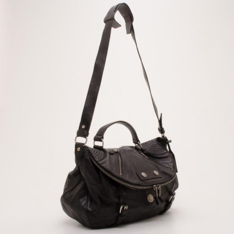 Pre Owned Alexander McQueen Black Leather Faithful Crossbody Bag