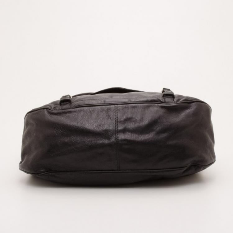 Pre Owned Alexander McQueen Black Leather Faithful Crossbody Bag
