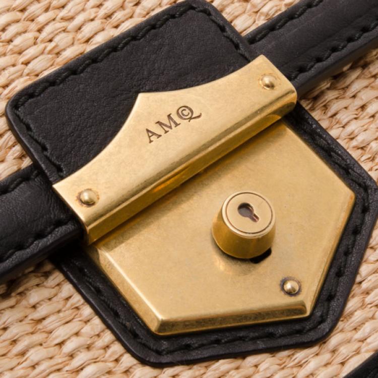 Pre Owned Alexander McQueen Archive Beige Woven Shoulder Bag 