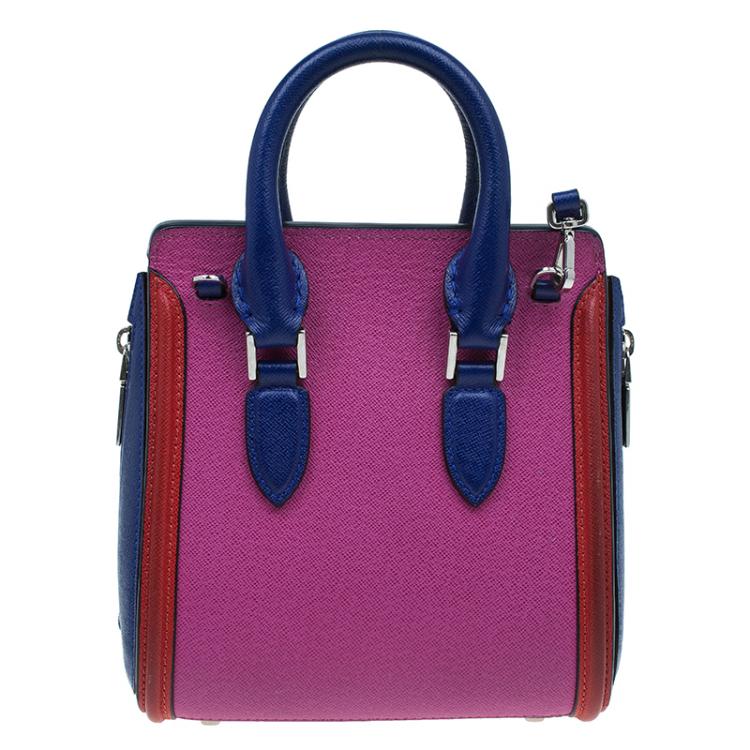 Pre Owned Alexander McQueen Multicolor Grain Leather Mini Heroine Shoulder Bag
