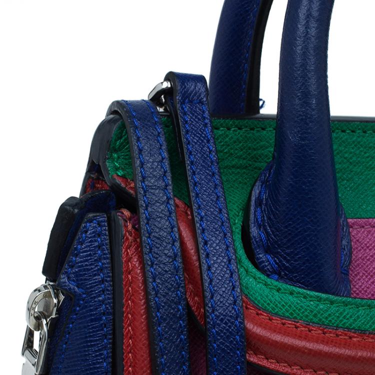 Pre Owned Alexander McQueen Multicolor Grain Leather Mini Heroine Shoulder Bag