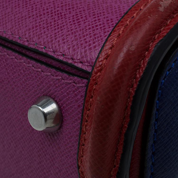 Pre Owned Alexander McQueen Multicolor Grain Leather Mini Heroine Shoulder Bag