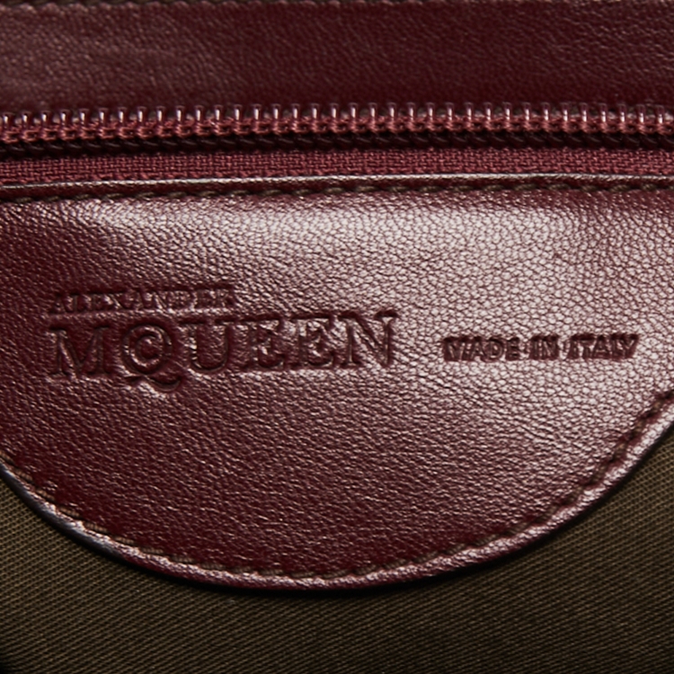 Pre Owned Alexander McQueen Multicolor Paisley Patent Leather Hinge Turn Lock Satchel