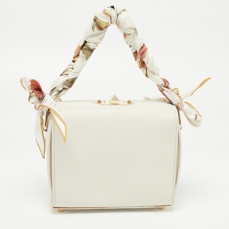 Pre Owned Alexander McQueen Off White Leather Box 19 Shoulder Bag 