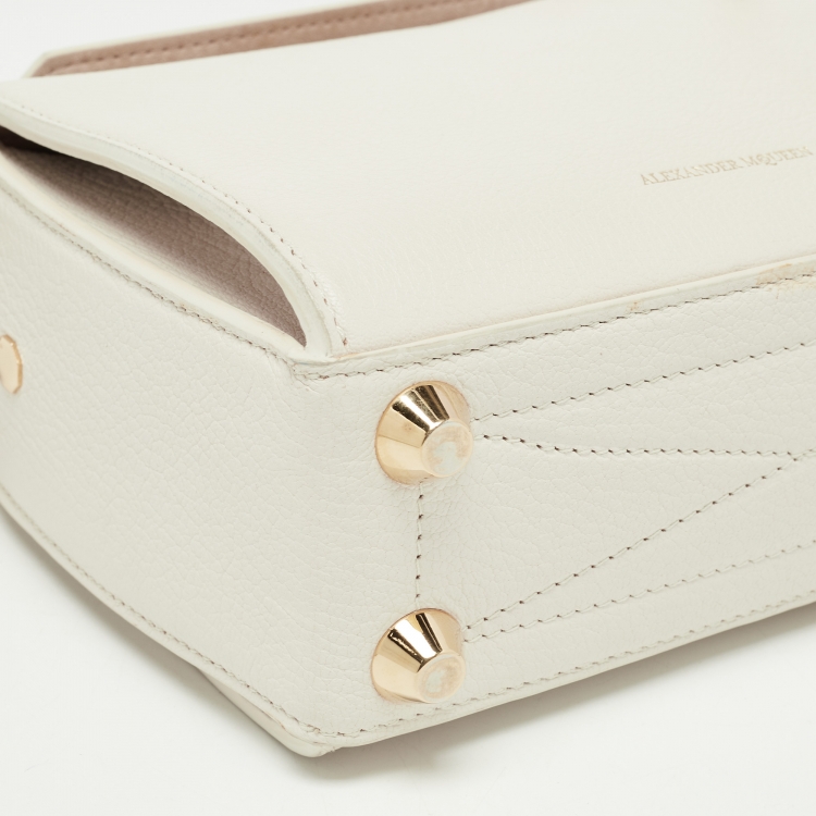 Pre Owned Alexander McQueen Off White Leather Box 19 Shoulder Bag 