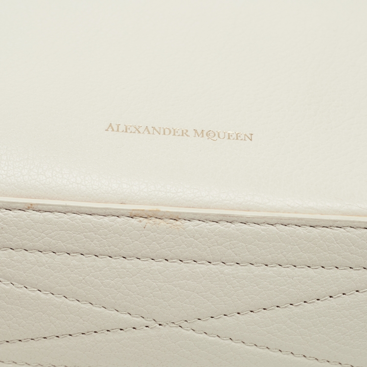 Pre Owned Alexander McQueen Off White Leather Box 19 Shoulder Bag 